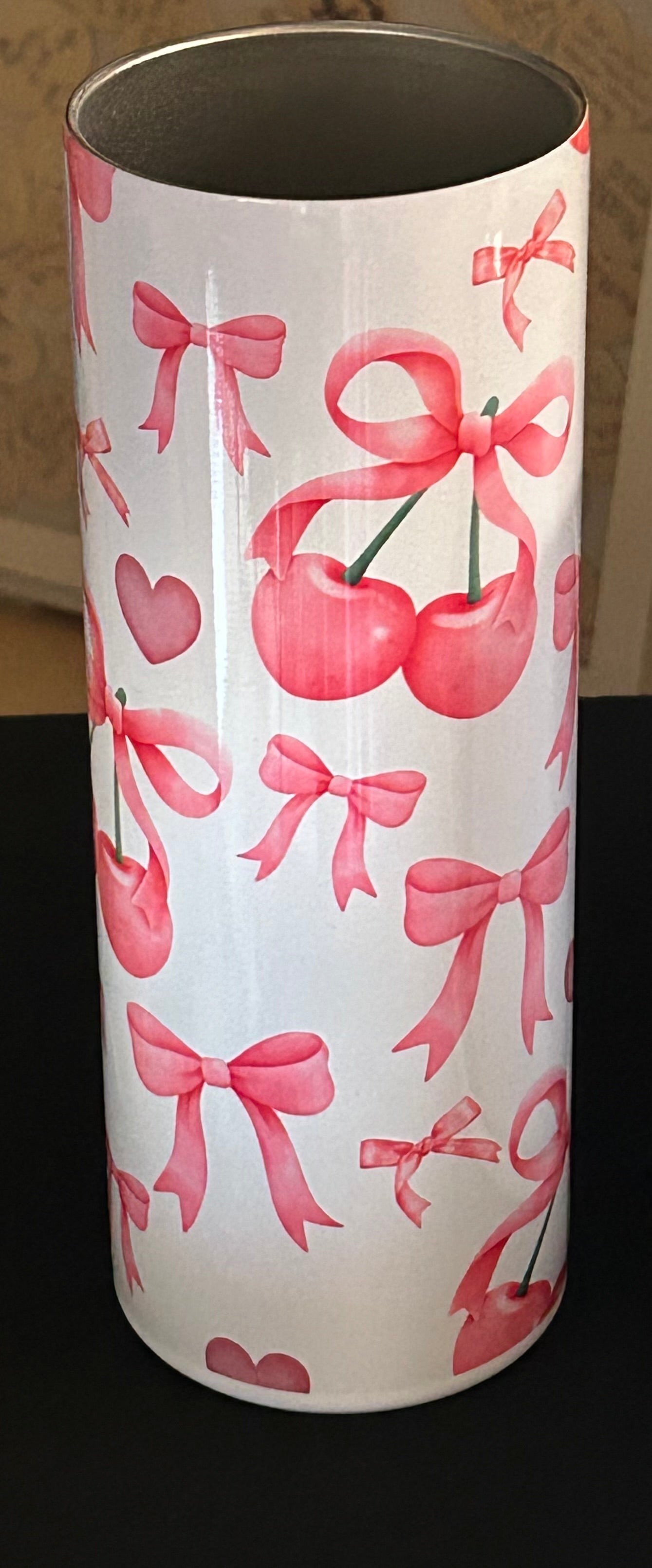 Pink Cherry Coquette-20oz skinny Tumbler