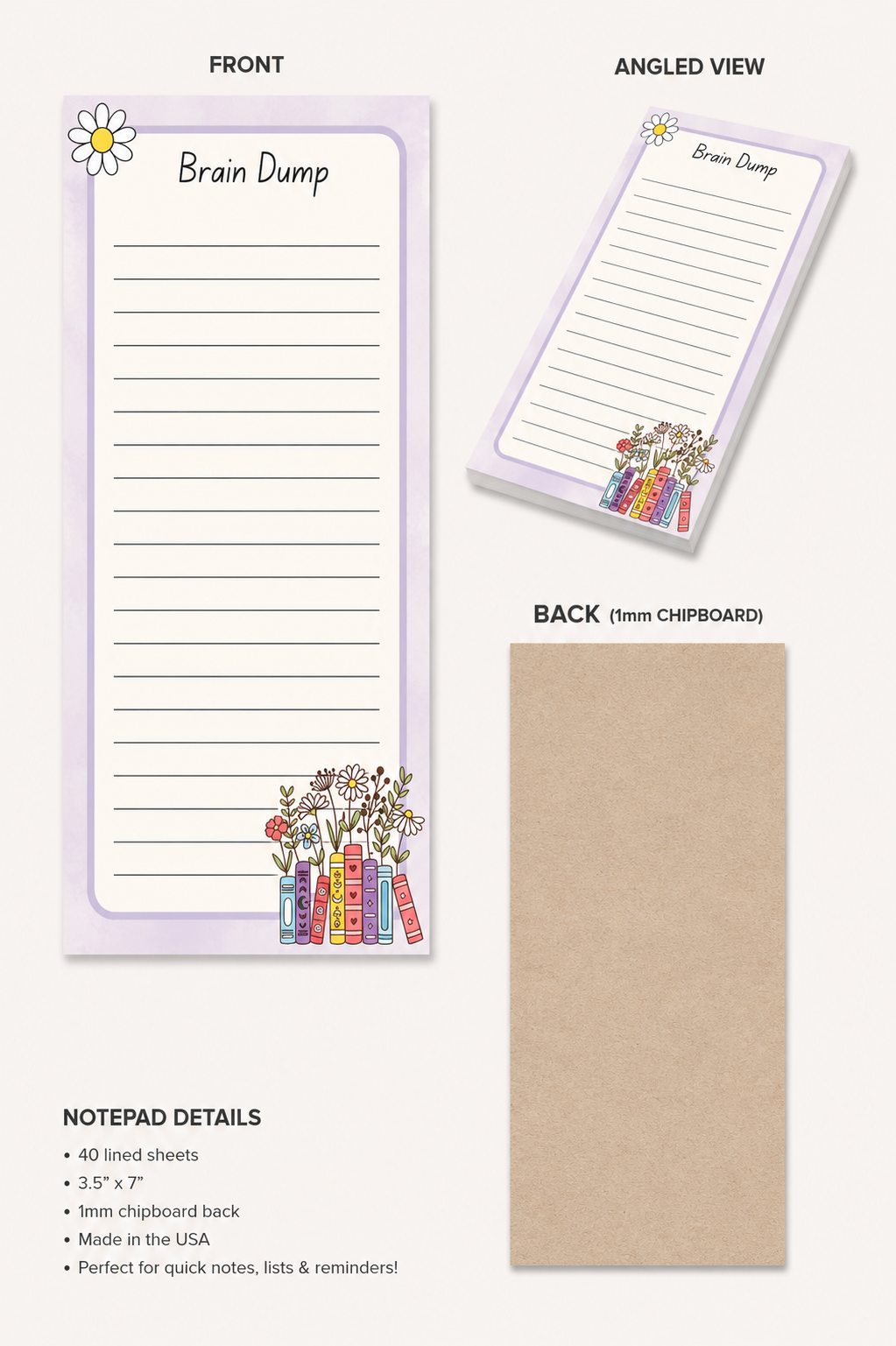 Brain Dump Slim Notepad