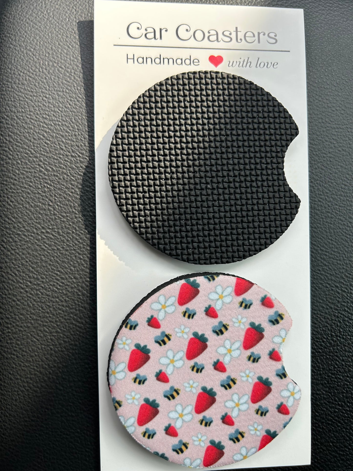Strawberry and Bees Car Coaster