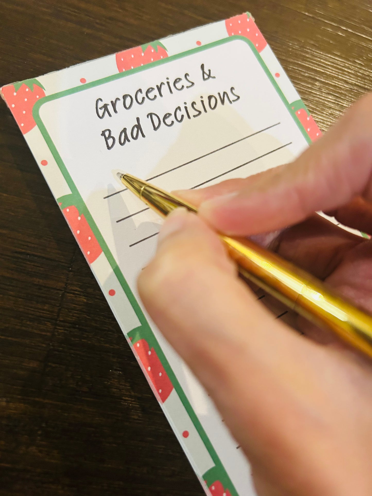 Strawberry-Themed Slim Notepad