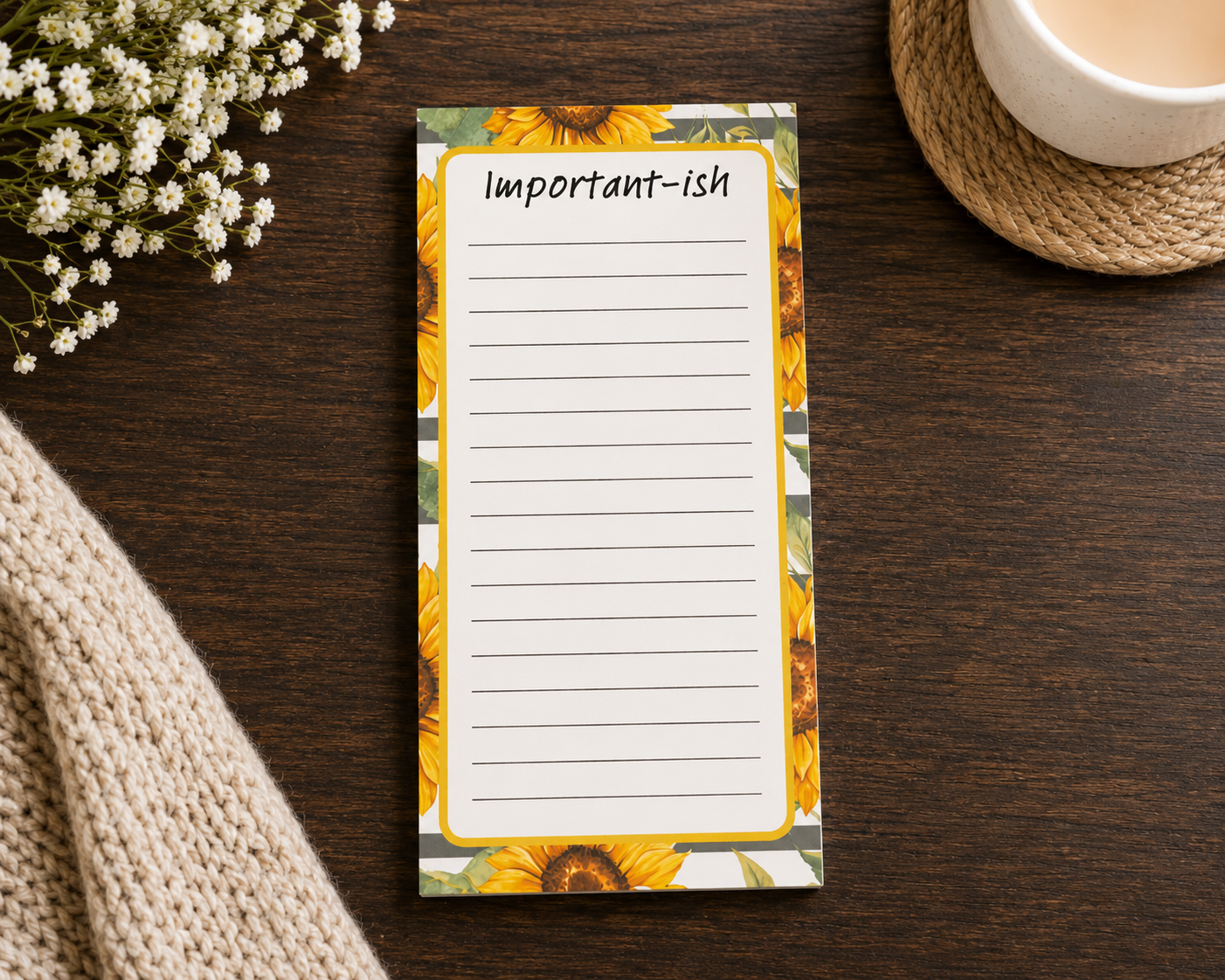 Important-ish Sunflower Notepad