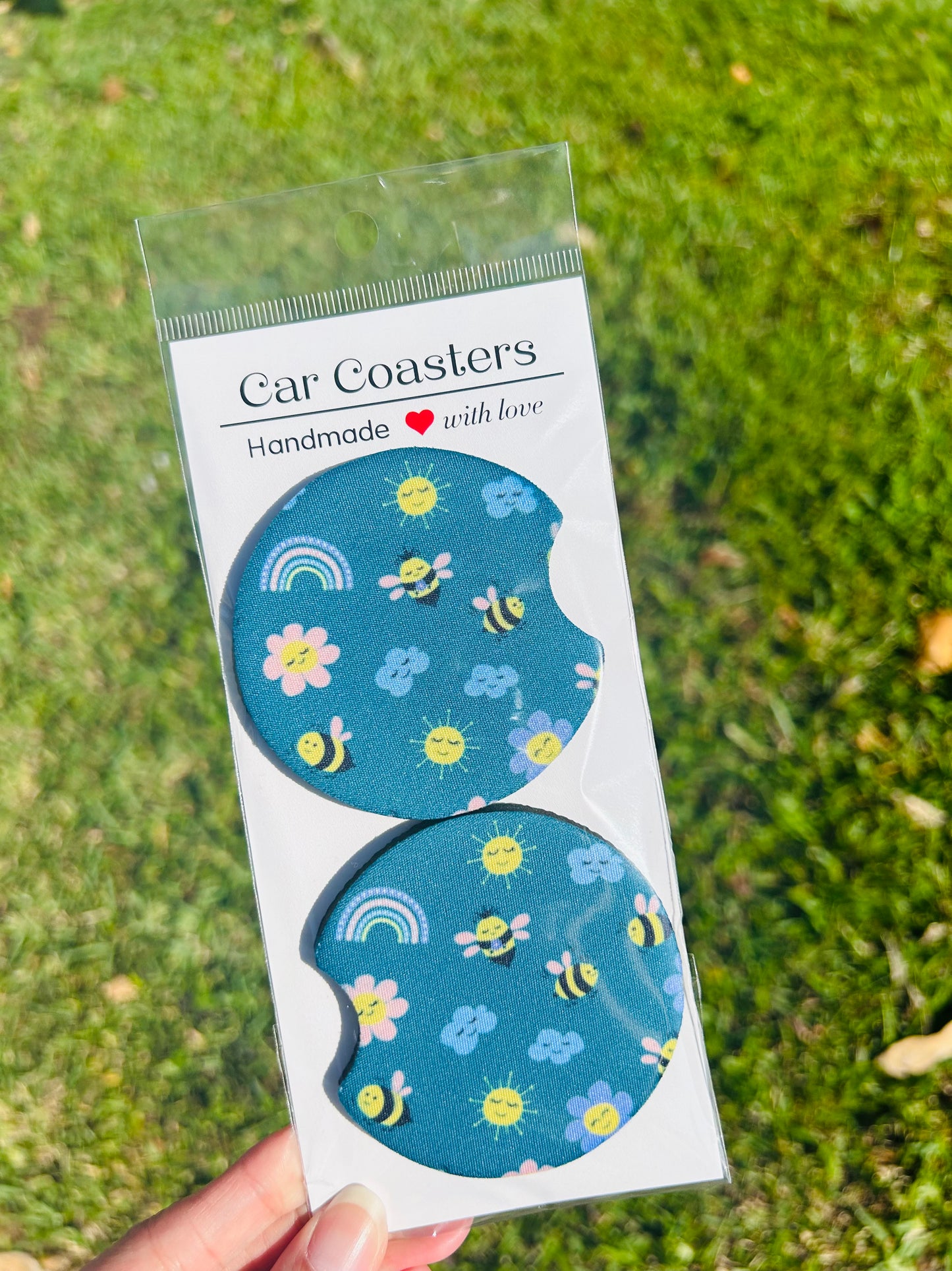Bees & Sunshine Car Coaster
