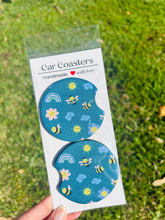 Bees & Sunshine Car Coaster